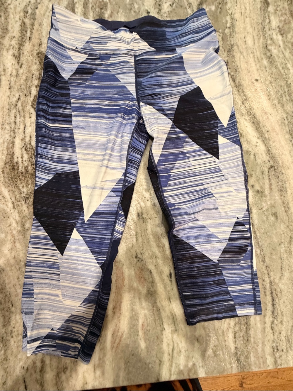 Tommy Hilfiger Blue & White Geometric Capri Leggings